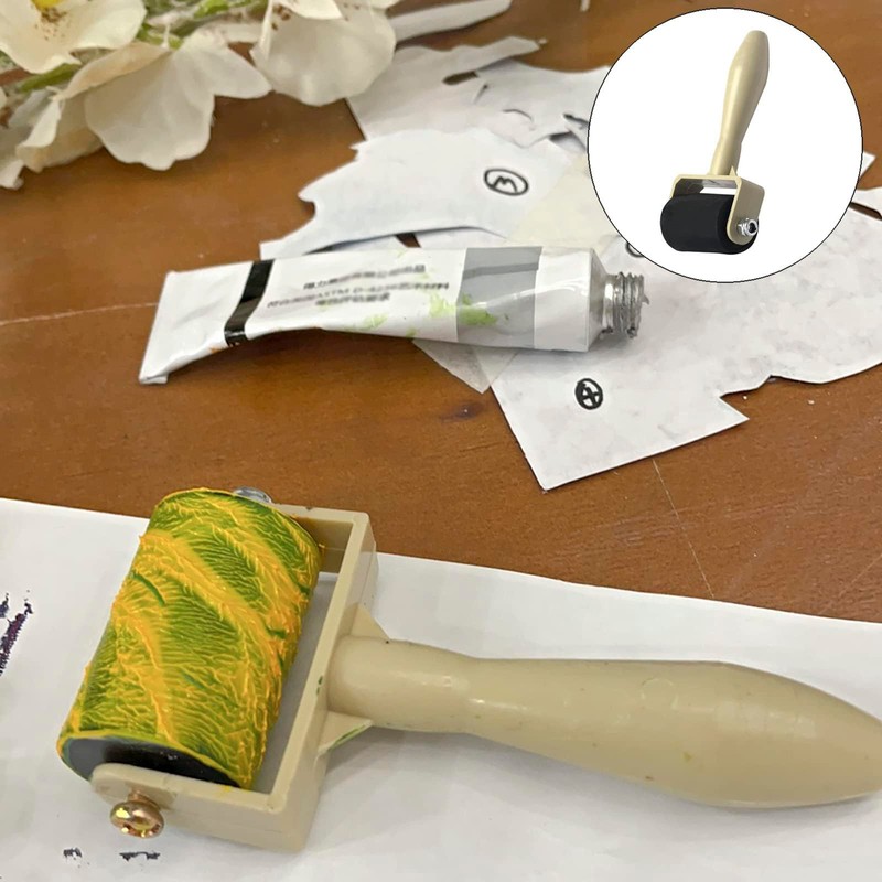 HRJZF 6 Pack Rubber Brayer Roller for Printmaking,Anti Skid Tape