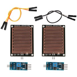 Set of 2 FONGKNOX Rain Drops Sensor 3.3V-5V Rain Drops Detection Moisture Monitor Sensor Humidity Controller Module Weather Module with Relay Compatible with Arduino