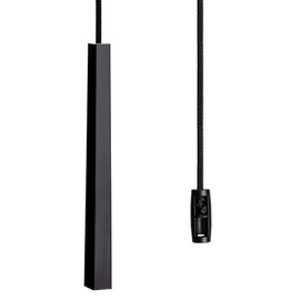 Black Light Pull Cord, String and Handle. Slimline, Subtle Cube Minimalist Design. Choice of Cord Colour. (Jet Black Cord)