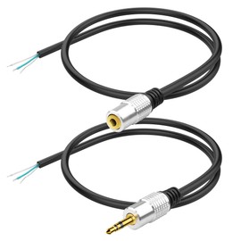 YACSEJAO 3.5mm Plug to Bare Wire Stereo Audio Cable 1/8" Male Female TRS 3 Pole Dual Channel Audio Jack for Microphone Speaker Cable Repair (0.5 M /1.6 FT)