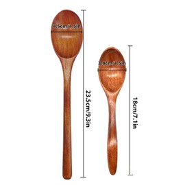 Long Handle Wooden Spoons, 9.25'' Wooden Mixing Spoons Soup Spoon Wood Table Spoons Small Wooden Cooking Spoons for Baking, Stirring (3pcs),mixing spoon,wooden spoons for cooking,wooden cooking spoons