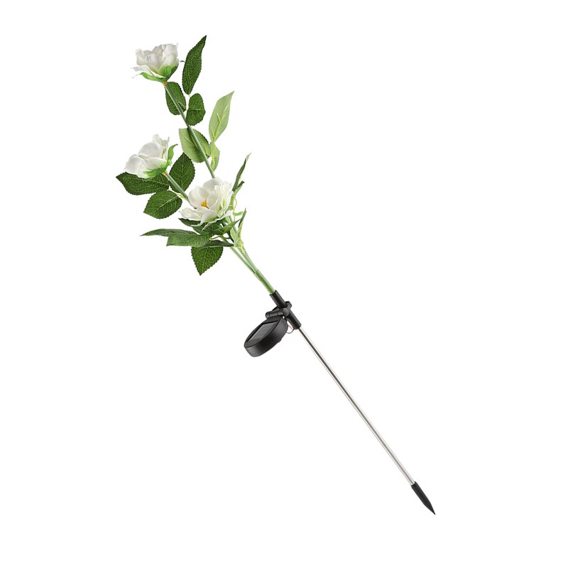 Solar Power LED Camellia Flower Light for Outdoor Yard Garden