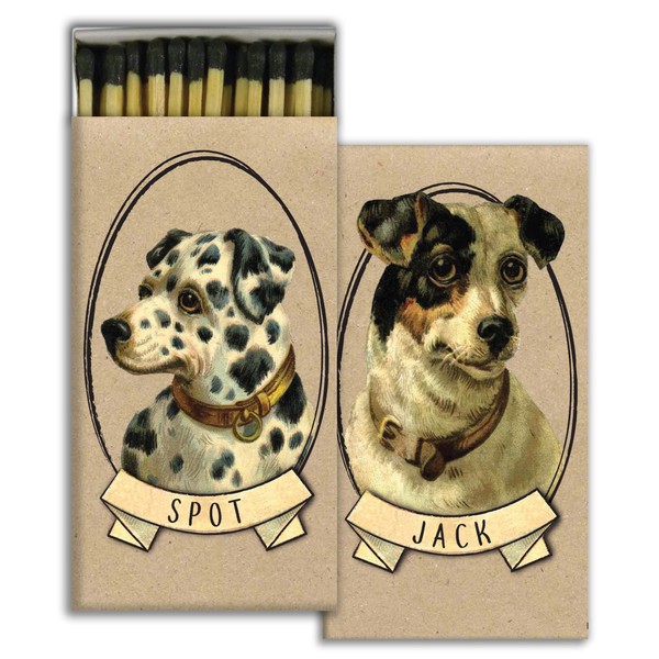 Cute Terriers Large Decorative Match Boxes with Wooden Matches - Great for Lighting Candles, fireplaces, Grills and More | Set of 10