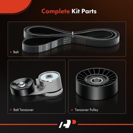 A-Premium Engine Serpentine Belt Drive Kit Compatible with Ford F-150/Bronco 93-96, F-250/F-350 93-97, F-250 HD 97, E-150 E-250 E-350 Econoline 94-95, E-150 E-350 Econoline Club Wagon 94-95 - 5.8L