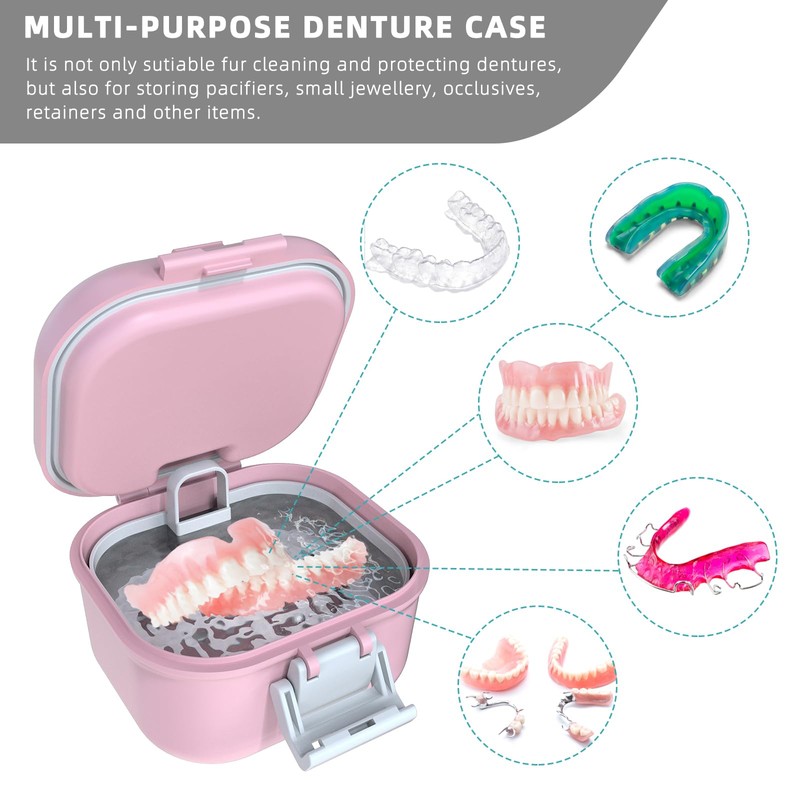 ARGOMAX Leak-proof Prosthesis Box, Portable Soaking Denture Box, Upgraded Version