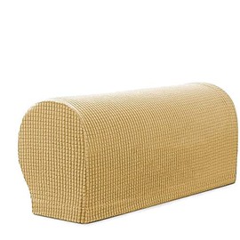 Arm Rest Covers Set, Pack of 2 Stretch Armchair Arm Covers Soft Polyester Arm Caps Non Slip Furniture Protector For Chair, Sofa, Couch (Beige)
