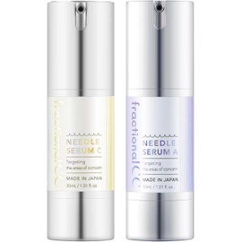 Fractional CC Needle Serum, Set of 2, Needle Serum, Needle C (Vitamin C, Shiratama Glutathione) / A (Retinol Exosome NMN), Made in Japan, Pores, Light Skin Beauty Needle, Needle Shot