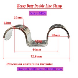 RITUIPIO 6pcs 20mm(7/9 inch) Double Line Clamp Heavy Duty 1 Hole Conduit Strap 304 Stainless Steel M-Type Pipe Strap For Wire Pipe Cord Installation