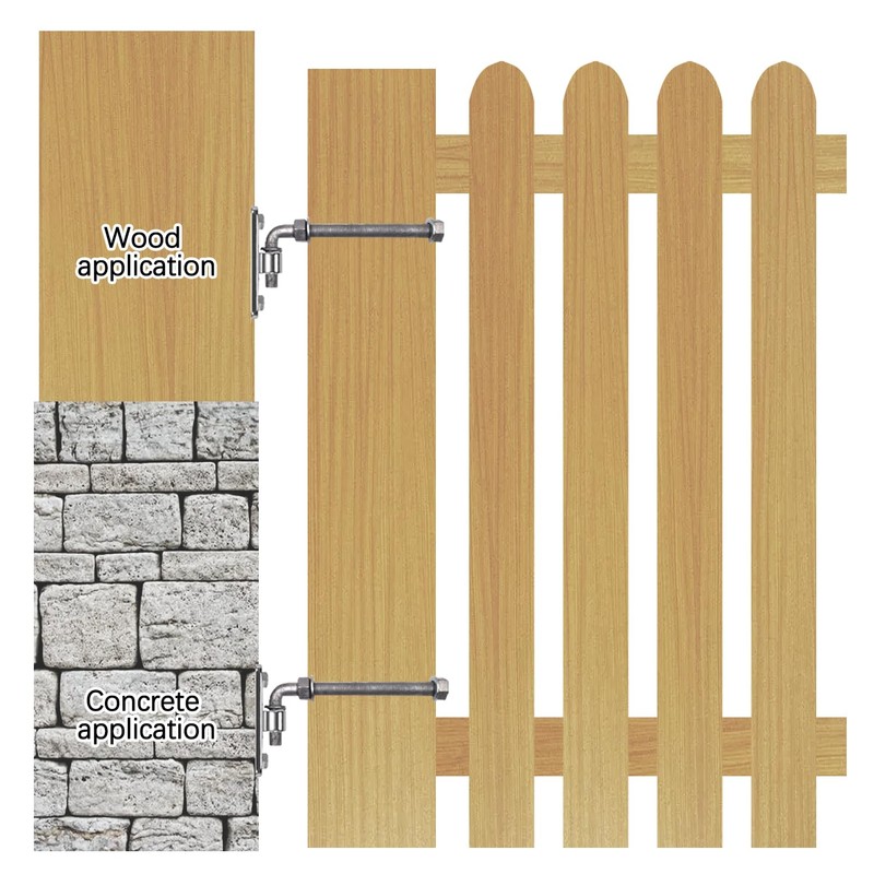 (4 Pack) 6'' J-Bolt Post Hinge, Heavy Duty Galvanized Gate