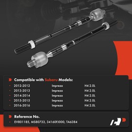 A-Premium 2 x Front Inner Tie Rod Ends, Compatible with Subaru Impreza 2012 2013 2014 2015 2016