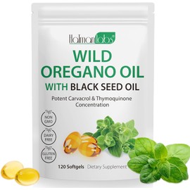 Oil of Oregano with Black Seed Oil Softgels – 2-in-1 Organic Oregano Oil Capsules, Herbal Supplement for Immune Support & Antioxidants – 120 Count