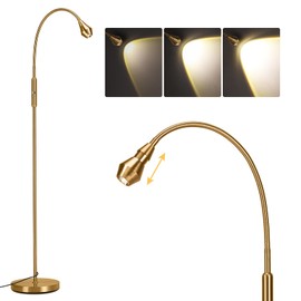 SUNMORY Adjustable LED Beam Floor Lamps for Living Room, Reading Lamp with Flexible Gooseneck, Dimmable Zoomable Spotlight, Work Light, Touch Control, Task Crafting Standing Lamp for Office Bedroom