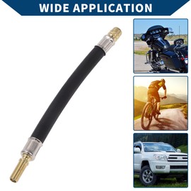 Hihaha Tire Inflator Extension Tube Air Pump Extend Hose Adapter Tire Valve for Car Motorcycle Bicycle Durable Rubber 7.87inch M8x0.8 7mm ID Black