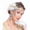 Cizoe 1920s Headpiece Flapper Headband Roaring 20s Great Gatsby Feather