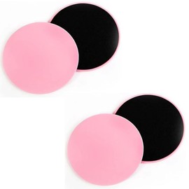 YVRUXIKN 4Pcs Dual Sided Gliding Discs Core Sliders Ultimate Core Ab Fitness Trainer. Leg Exercise Gear for Gym, Home, Yoga, Pilates | Strengthen Abdomen, Burn Fat, Improve Balance (Pink)