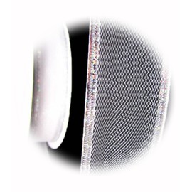 The New 5 Yards White Wedding Mesh Net Netting Silver Holographic Wired Ribbon 1 1/2" W Perfect for Crafting, Gift Wrapping, and Decorating Ribb1w01099