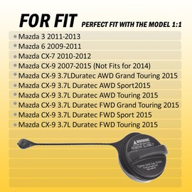 Gas Cap Fuel Cap OEM#GS3L-42-250B Compatible with Mazda 3 2010-2013,Mazda 6 2009-2013,CX-7 2010-2012,CX-9 2007-2015,Fuel Tank Cap,GS3L42250B