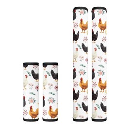 Viewamoon - Juego de 4 fundas para asas, antideslizantes, para nevera, para cocina, para evitar manchas, huellas dactilares