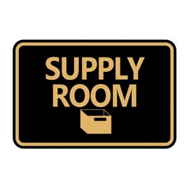 Classic Framed Supply Room Sign (Black/Gold) - Small (10 Pack)