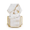 Gold Coasters,Marble Coaster Set for Table Protection,8 Pcs Drink Coasters