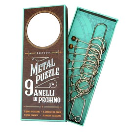 Logica Puzzles Art. 9 Rings Of Beijing - Metal Brain Teaser - Difficulty 5/6 Incredible - Travellers Collection