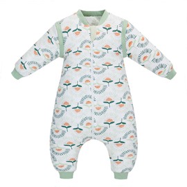 amo nenes Baby Sleeping Bag with Legs 2.5 TOG Children's Wearable Blanket with Detachable Long Sleeve,Unisex 100% Cotton Winter Toddler Sleep Sack for Infant Toddler