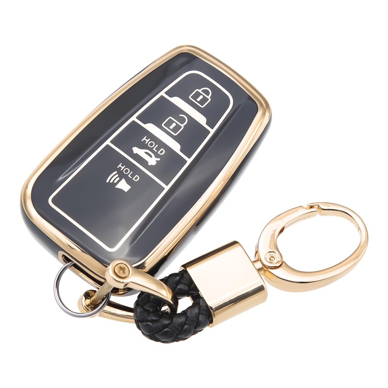 CHENZLIN 2-Pack for Toyota Key Fob Cover Keychain Accessories 4-Button