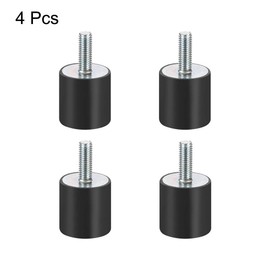 sourcing map M8 Plug Socket Rubber Bearing Shock Absorber for Engine Generator Compressor Garage Reverse Osmosis Pump Air Generator Car Coils D 30 mm x H 30 mm Pack of 4