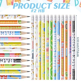 Cholemy 120 Pcs Happy Birthday Pencils Bulk Colorful #2 HB Pencils with Top Eraser Unsharpened Decorative Birthday Pencils for Teachers Classrooms Reward Birthday Party Supplies(Bright,School)