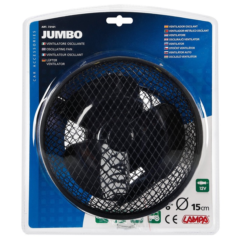 Lampa 73101 'Jumbo' Ventilator 12V oscillating 15 cm Diameter