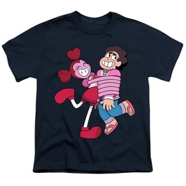 Steven Universe Spinel Loves Steven Kids T Shirt for Youth Boys and Girls, Navy, X-Large