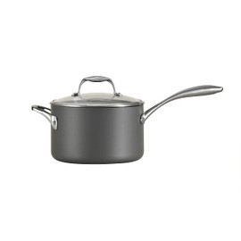 Tramontina OnyxPro Hard Anodized Non Stick 4-Quart Large Sauce Pan with Glass Lid, Oven Safe