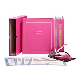 LLC Kit (Pink) - Binder, Slipcase, Operating Agreement, Membership Certificates, Index Tabs & Company Seal