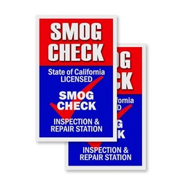 Smog Check (2-Pack) 24" x 36" Vinyl Decals | Sign Insert Peel & Stick Decals Stickers Window Signs