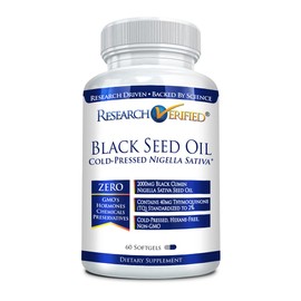 Research Verified Research Verified Black Seed Oil - 60 Softgels - Boost Immunity, Support Digestion, Improve Respiratory Function - Cold-Pressed - 2% Thymoquinone (TQ)