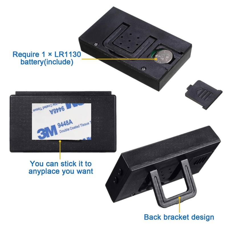 Car Dashboard Digital Clock - with Jumbo LCD Time &
