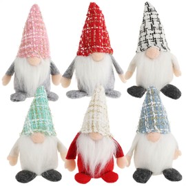 com-four® 6 x Premium Christmas Gnome 15 cm - Christmas Decoration - Winter Gnome Figure - Decorative Item - Scandinavian Decorative Trolls - Swedish Gnome with Beard and Winter Hat