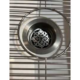 Sink Strainer | Classic Motif No. 7| Jewelry for Your Sink | 3.15 inch Sink Strainer | Designer Drains (Brushed Stainless)