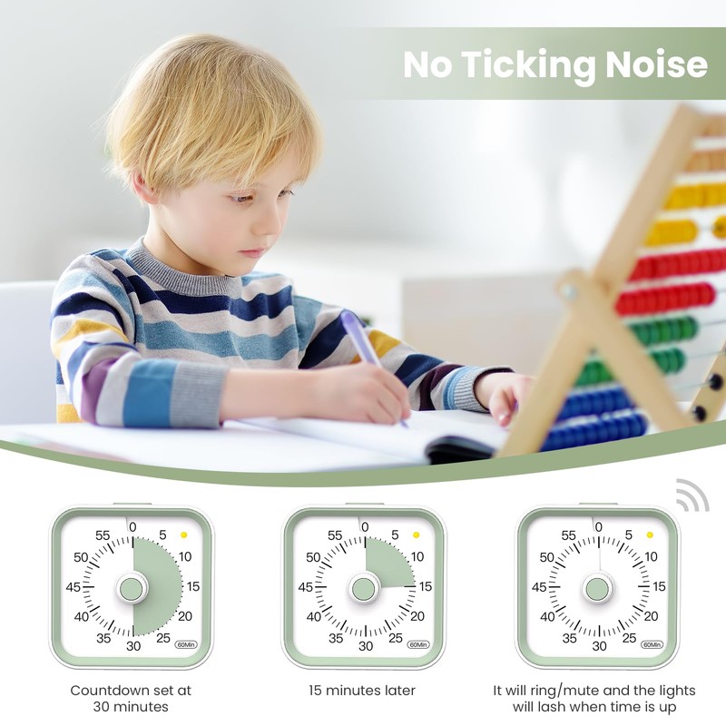 InfPokid Visual Timer for Kids with Pause Function, 60 Minute