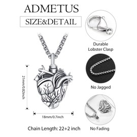 Cremation Jewelry for Ashes for Men 925 Sterling Silver Tree of Life Urn Necklace Heart Pendant Keepsake Jewelry Memorial Gifts