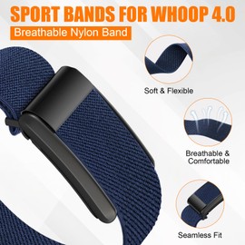 MYAPULUA Nylon Sport Bands Compatible with WHOOP Band 4.0 Strap for Men/Women,Comfort Breathable Nylon Durable Waterproof and Sweatproof Replacement Wristbands Straps for Whoop 4.0