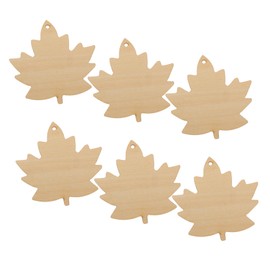DOITOOL 6pcs Unfinished Maple Leaf Wood Cutouts Craft Wood Shapes for DIY Projects Safe Edges for Thanksgiving Fall Party Decorations Promote Creativity and Skill Development