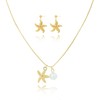 SANDOO Starfish Pearl Necklace and Earrings Gold Plated - Necklace