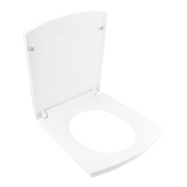Quiet Close Toilet Seat - Multifunctional PP Material, Slow-Close Mechanism Thickened Rectangular Design Quick Release Hinges, Fits All Regular Toilet Bowls, White