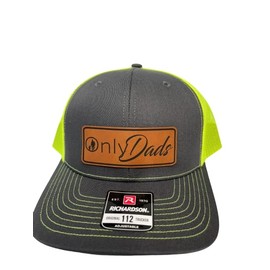 Onlydads Leather Patch Hat Trucker Hat, Only Dads Leather Patch Trucker Hat (Safety Yellow)