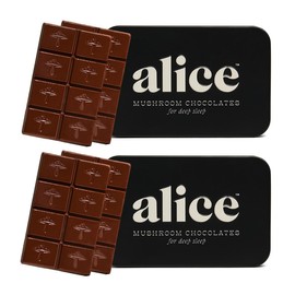 Alice Nightcap 2-Pack | Functional Mushroom Chocolates | Supports Deep Sleep, Calm Mind, Stress Relief | Reishi, Magnesium, Zinc, L-Theanine & Chamomile | Helps to Fall & Stay Asleep, Cream