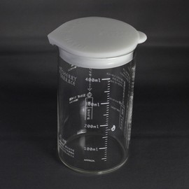 Vermix Bamix Dedicated Container Mixing Glass 400mml Heat Resistant Glass with Lid Graduated (White)