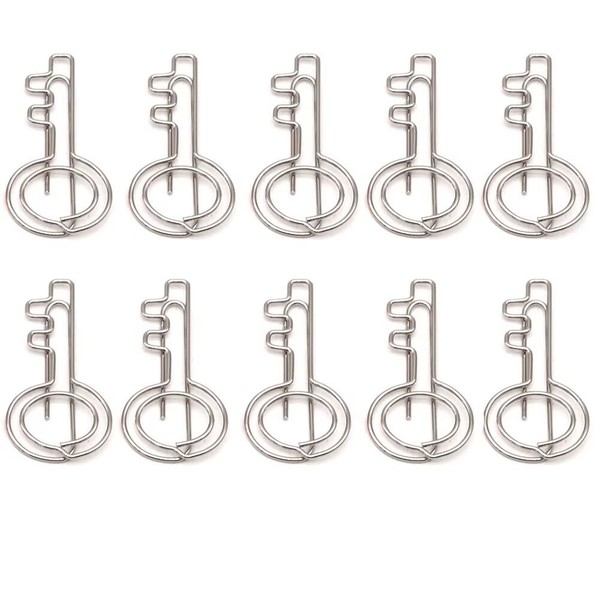100PCS Key Shaped Paper Clip Cute Portable Bookmark Clip Strong