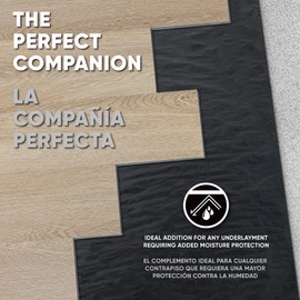 ROBERTS 70-116 Moisture Barricade 6 mil Polyethylene Film for Vinyl, Laminate SPC, Engineered Wood Floors - 300 sq. ft. Roll, Black