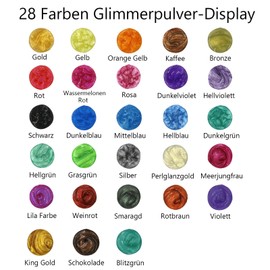 Nurila 28 Epoxidharz Farbe 5g, Farbpigmente für Gießpulver, Mica Powder, Farbe für Gießpulver für Diy Kunstharz Gießharz, Kerze, Schmuckherstellung, Badebombe, Kosmetischer, Handwerkliche Produktion
